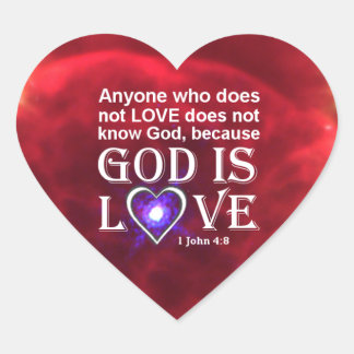 1 Johannes 4:8 Hart Sticker