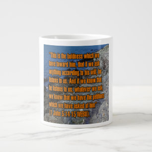 1 Johannes 5:14-15 WEBU Mug Grote Koffiekop