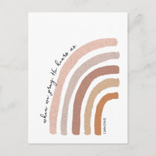 1 Johannes 5:15 - Boho Regenboog Briefkaart