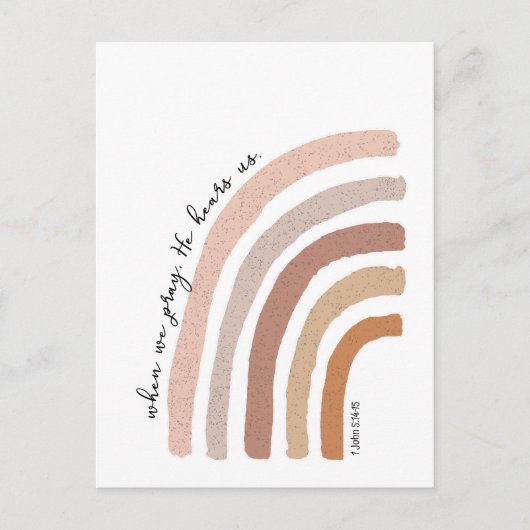 1 Johannes 5:15 - Boho Regenboog Briefkaart (Voorkant)