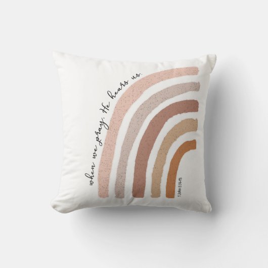 1 Johannes 5:15 - Boho Regenboog Kussen (Voorkant)
