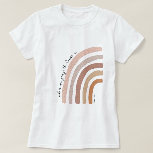 1 Johannes 5:15 - Boho Regenboog T-shirt (Design voorkant)