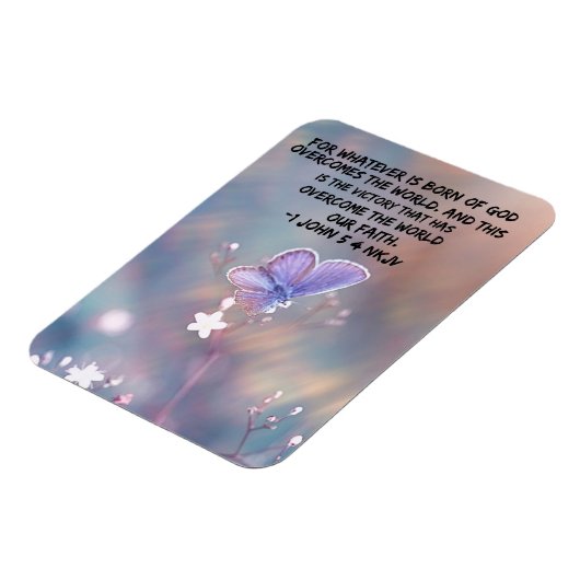 1 Johannes 5:4 NKJV Bijbel Verse Magneet (Linkerzijde)