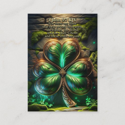 1 Johannes 5:7-8 KJV Kaarten - Trinity Shamrock Visitekaartje (Voorkant)