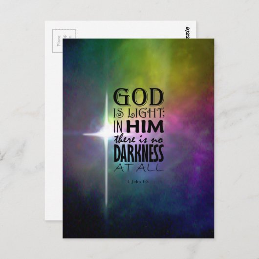 1 John 1:5 Briefkaart (Voorkant / Achterkant)