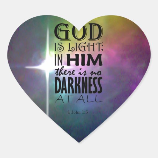1 John 1:5 Hart Sticker (Voorkant)