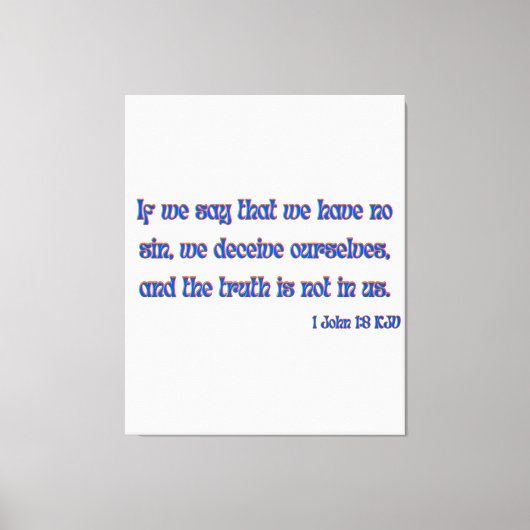 1 John 1:8 Bijbel Verse KJV Wall Art Canvas Afdruk (Voorkant)