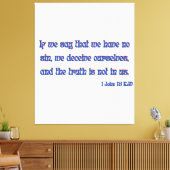 1 John 1:8 Bijbel Verse KJV Wall Art Canvas Afdruk (Insitu (Woonkamer))