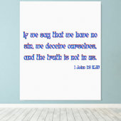1 John 1:8 Bijbel Verse KJV Wall Art Canvas Afdruk (Insitu (Houten vloer))