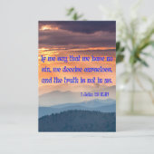 1 John 1:8 KJV Bijbel Verse Pic Flat Greeting Kaart (Staand voorkant)