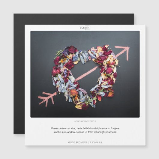 1 John 1:9 GOD'S PROMISES SCRIPIX magnetische kaar Uitnodiging (Voorkant / Achterkant)
