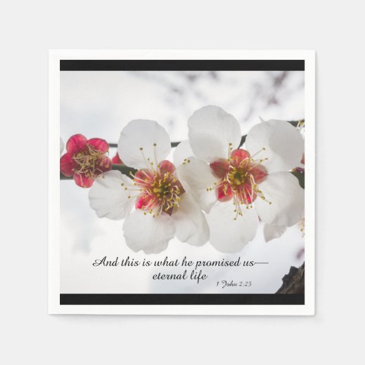 1 John 2:25 En dit is wat hij ons beloofd heeft... Servet (Voorkant)