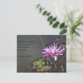 1 John 2:6 Paarse Pond Lily Post Card Briefkaart (Staand voorkant)