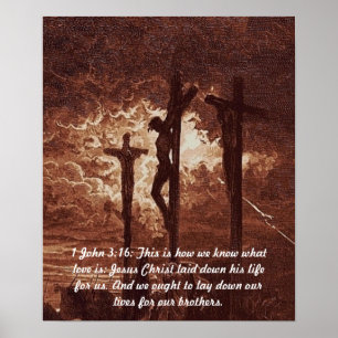 1 John 3:16 Jezus Christus op het Poster