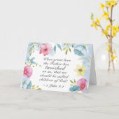 1 John 3:1 Geweldige liefde van de Vader op ons Kaart (Gele Bloem)