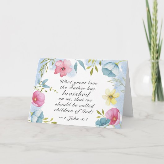 1 John 3:1 Geweldige liefde van de Vader op ons Kaart (Voorkant)
