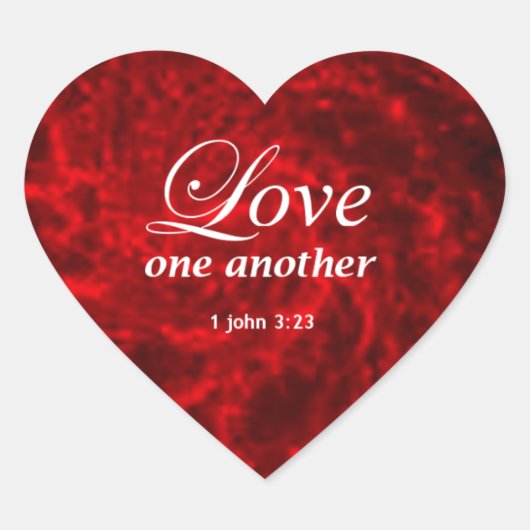 1 John 3:23 Hart Sticker (Voorkant)
