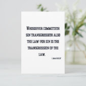 1 John 3:4 KJV Bijbel Vast Wenskaart Kaart (Staand voorkant)