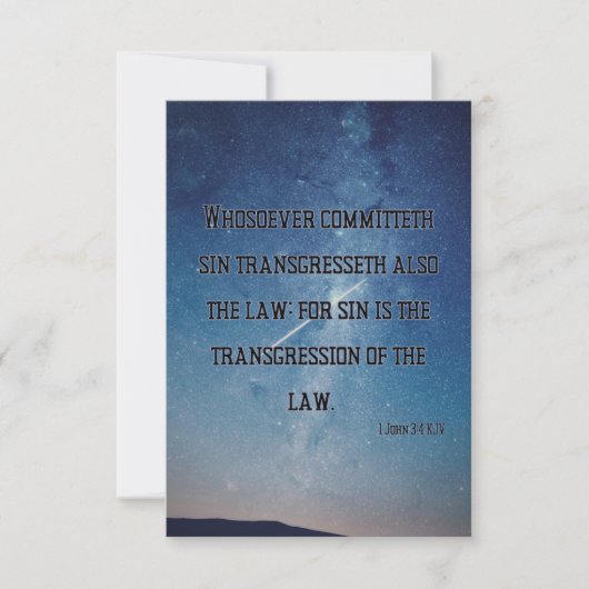 1 John 3:4 KJV Bijbel verse Pic Flat Wenskaart Kaart (Voorkant)