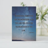 1 John 3:4 KJV Bijbel verse Pic Flat Wenskaart Kaart (Staand voorkant)