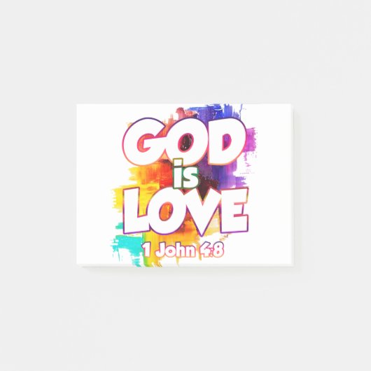 1 John 4:16 God is liefde en eenieder die in liefd Post-it® Notes (Voorkant)