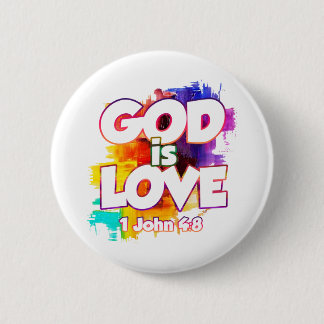 1 John 4:16 God is liefde en eenieder die in liefd Ronde Button 5,7 Cm