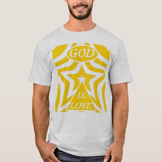 1 John 4:16 "God is Love" Cyber Yellow - Christian T-shirt (Voorkant)