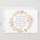 1 John 4:16 God is Love Floral Wreath Flat Card (Voorkant)