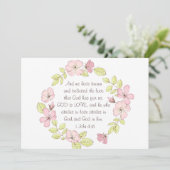 1 John 4:16 God is Love Floral Wreath Flat Card (Staand voorkant)