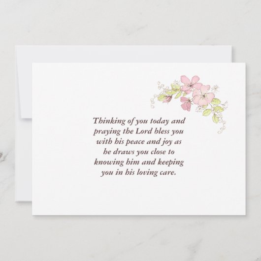 1 John 4:16 God is Love Floral Wreath Flat Card (Achterkant)