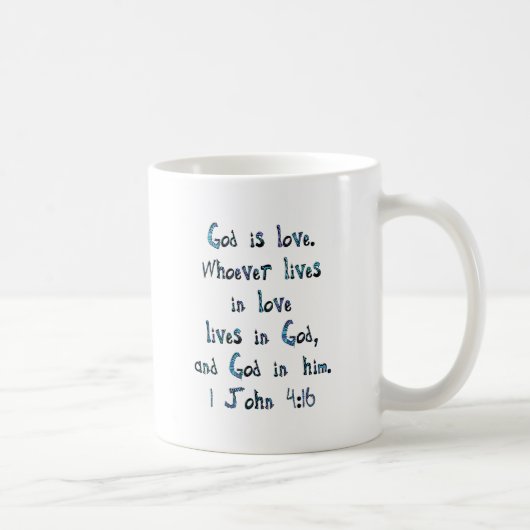 1 John 4:16 Koffiemok (Rechts)
