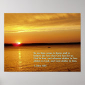 1 John 4:16 Sunset Poster (Voorkant)