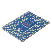 1 John 4:18 Blue Ditsy Floral Pattern Notitieboek (Linkerzijde)