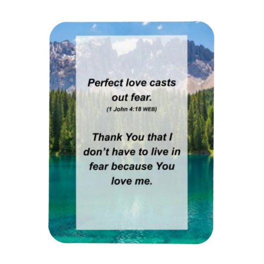 1 John 4:18 Perfect love casts out fear Magneet (Verticaal)