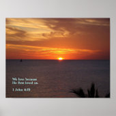 1 John 4:19 Sunrise Poster (Voorkant)