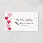 1 John 4:19 Valentijn Hearts Enclosure Card Informatiekaartje (Voorkant)