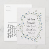 1 John 4:19 We love beerce He first loved us Briefkaart (Voorkant / Achterkant)