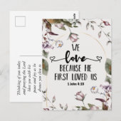 1 John 4:19 We love beerce He first loved us Briefkaart (Voorkant / Achterkant)