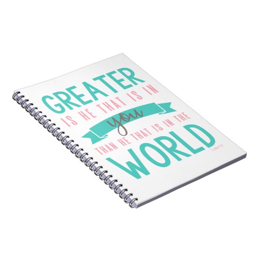 1 John 4:4 Bijbel Verse Christelijk Notitieboek (Rechterzijde)