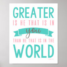1 John 4:4 Bijbel Verse Christelijke Poster Wall A