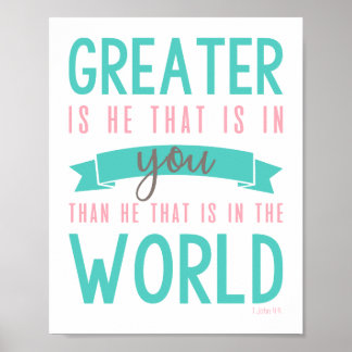 1 John 4:4 Bijbel Verse Christelijke Poster Wall A