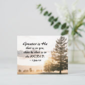 1 John 4:4 Greater is hij die in jou zit Briefkaart (Staand voorkant)
