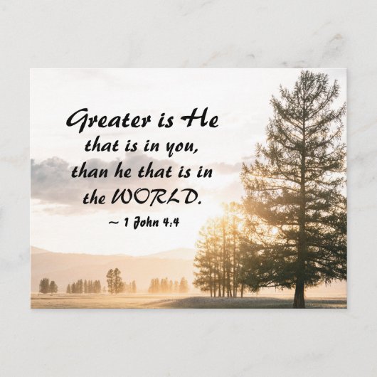 1 John 4:4 Greater is hij die in jou zit Briefkaart (Voorkant)