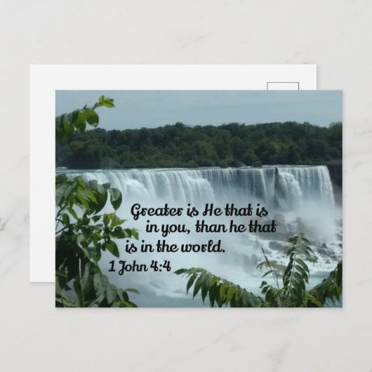 1 John 4:4 Greater is hij die in jou zit Feestdagenkaart (Voorkant / Achterkant)