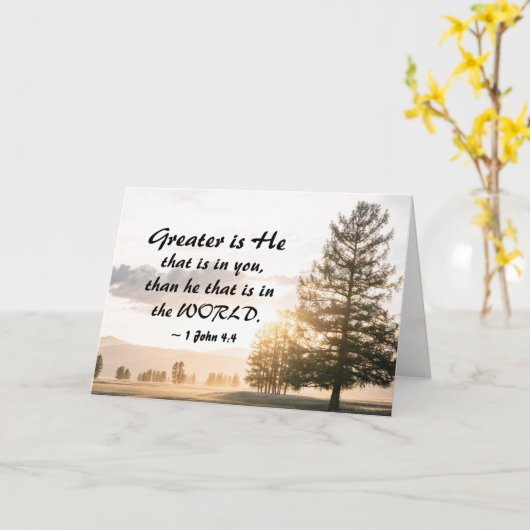 1 John 4:4 Greater is hij die in jou zit Kaart (Gele Bloem)