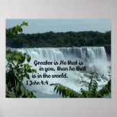 1 John 4:4 Greater is hij die in jou zit Poster (Voorkant)