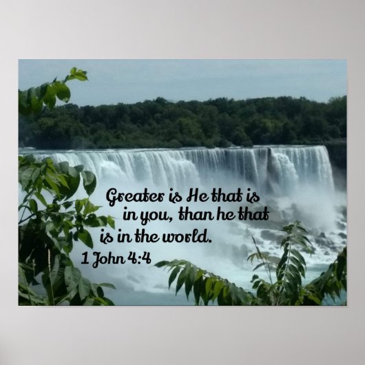 1 John 4:4 Greater is hij die in jou zit Poster (Voorkant)