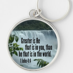 1 John 4:4 Greater is hij die in jou zit Sleutelhanger