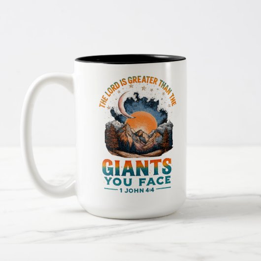 1 John 4:4 Tweekleurige Koffiemok (Links)