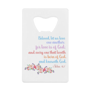 1 John 4:7 Bijbeltekst Verse regenboog Creditkaart Flessenopener